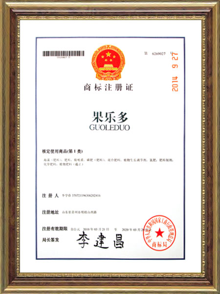 商标注册证--果乐多